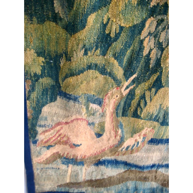French Aubusson Chinoiserie Verdure Tapestry Pagoda and Three Birds 18 Century For Sale - Image 10 of 13