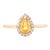 Natural Yellow Sapphire Halo Diamond Statement Ring Size 7 For Sale