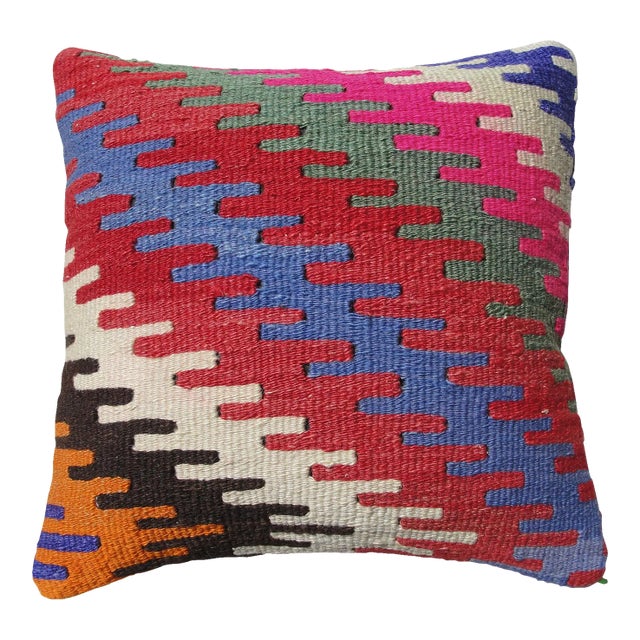 Vintage Kilim Rug Pillow Cover For Sale