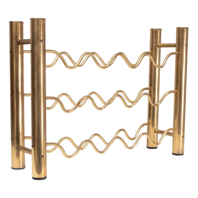 Hollywood Regency Brass Wine Rack, France, 1978 For Sale