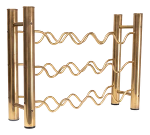 Hollywood Regency Brass Wine Rack, France, 1978