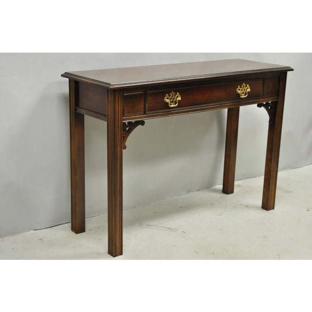 Vintage Lane Altavista Georgian Chippendale Cherry Wood Small Console Table For Sale - Image 15 of 15