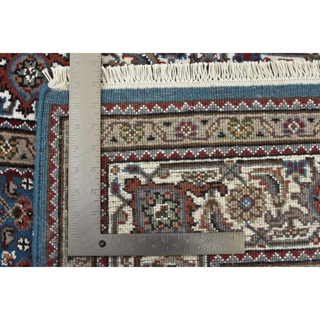Tabriz Mahi Rug 4'11'' X 8'6'' Blue Wool Traditional Hand-Knotted Carpet For Sale - Image 13 of 13