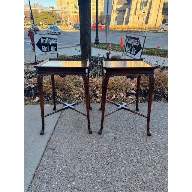 Wood Pair of Vintage Weidman Furniture Hardwood End Tables For Sale - Image 7 of 12