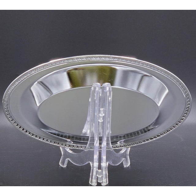 Metal Vintage Ornate Silver-Plated Oval Serving Tray For Sale - Image 7 of 18