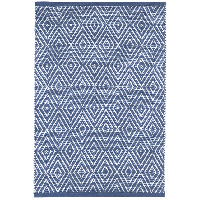 Dash & Albert Dash & Albert by Annie Selke Diamond Denim/White Indoor/Outdoor Rug, 5' x 8' For Sale - Image 4 of 4