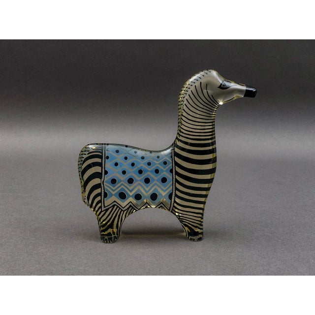 Mid 20th Century Mid 20th Century Abraham Palatnik Brazil Lucite Acrylic Op Art Alpaca Llama Zebra Horse Figurine For Sale - Image 5 of 8