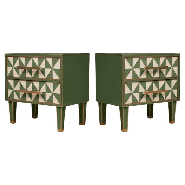 Italian Brass and Murano Glass Bedside Tables from Justfurnituress SRL, Set of 2 For Sale - Image 11 of 11