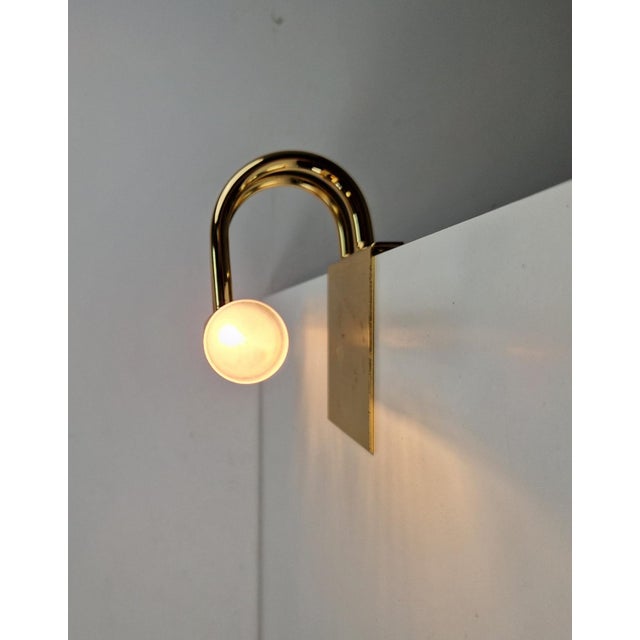 Regency Brass Acrylic Cabinet Lamp by Lumina, 1980s, Set of 3 For Sale - Image 11 of 18