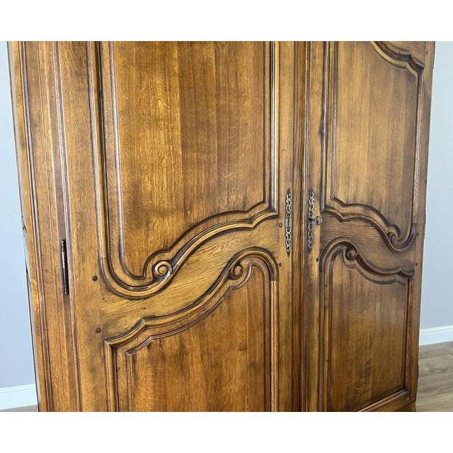 Wood Vintage French Oak 2-Door Wardrobe For Sale - Image 7 of 14