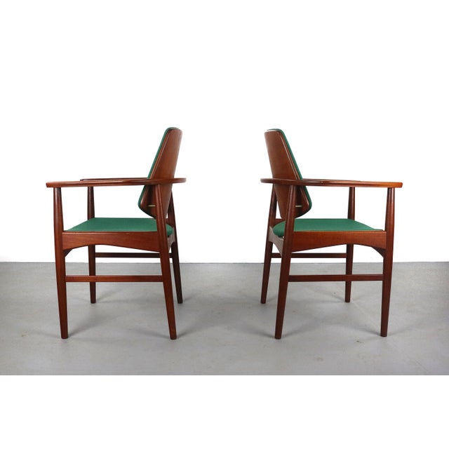 Arne Hovmand-Olsen Set of Two (2) Danish Modern Teak Accent Arm Chairs by Arne Hovmand-Olsen, Denmark For Sale - Image 4 of 6