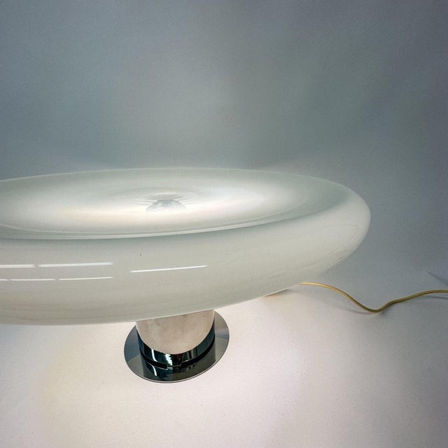 Large Italian UFO Glass Table Lamp, 1970s For Sale - Image 10 of 18