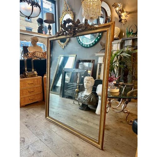 Gold Antique French Louis XVI Style Gilt Mirror, 1850 For Sale - Image 8 of 14