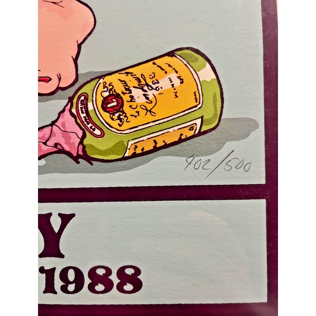 1988 Fat Tuesday by Mel Wiken Signed Limited Edition 402/500 Mardi Gras Poster For Sale - Image 4 of 6