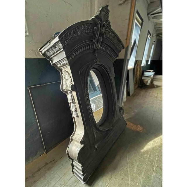 French Window Frame With Oval Glass Reserve and Arched Top Frame For Sale In New York - Image 6 of 6