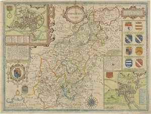 Antique Map of Northamptonshire by Speed, 1676