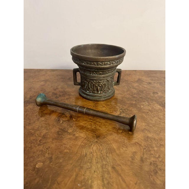 Antique Bronze Pestle and Motar, 1860, Set of 2 For Sale - Image 4 of 5
