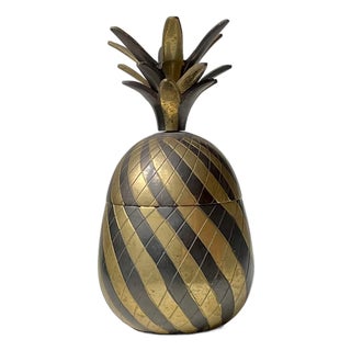 Vintage Hollywood Regency Brass Pineapple Trinket, 1970s For Sale