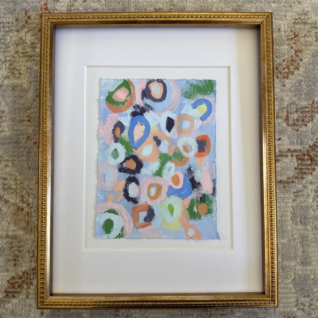 Original Set of Three Abstract Paintings Matted and Framed For Sale - Image 4 of 7