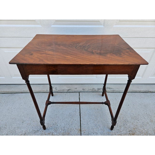 Wood Crotch Mahogany Georgian Spider Leg Side Table With Drawer For Sale - Image 7 of 11