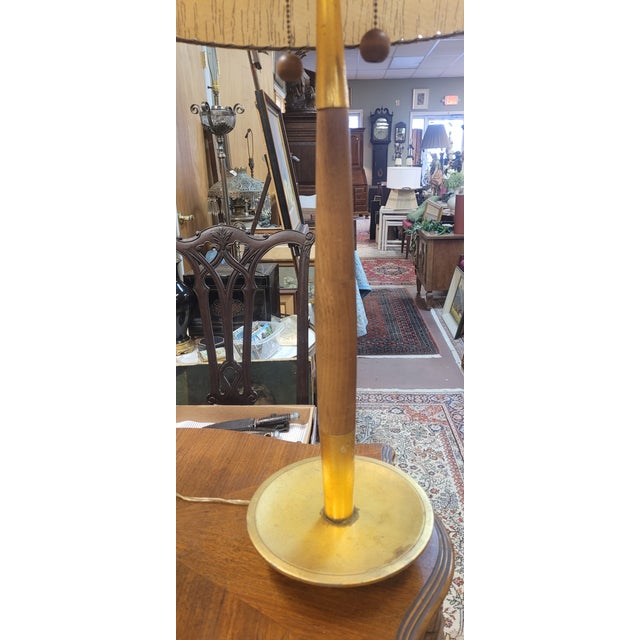 Wood 1950s Pair Mid Century Modern Lamps For Sale - Image 7 of 13