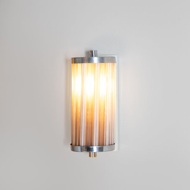 1930s Functionalist Sconce with Glass Rods, 1930s, Set of 2 For Sale - Image 5 of 9
