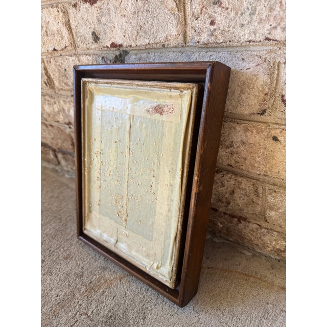 Vintage Textured Art in Original Frame For Sale - Image 12 of 18