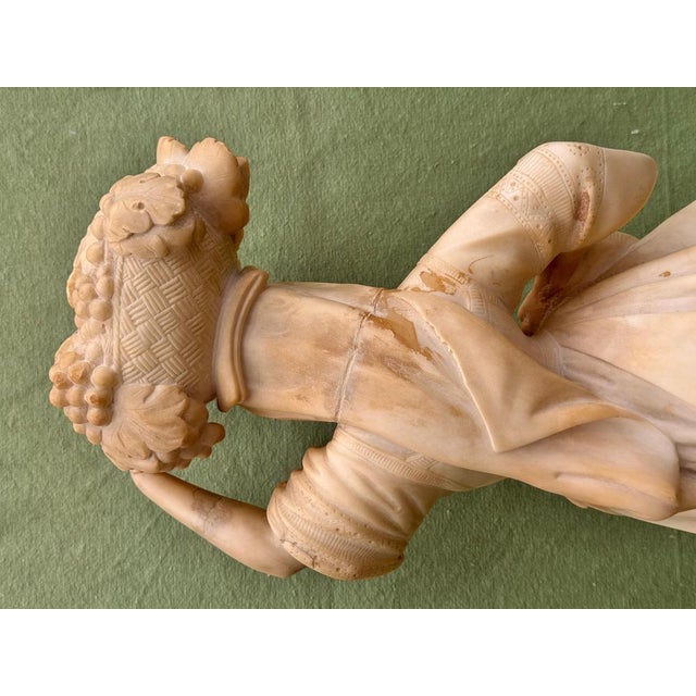 European School Artist, Sculpture of Lady with a Floral Headdress, 19th Century, Carrara Marble For Sale - Image 5 of 11