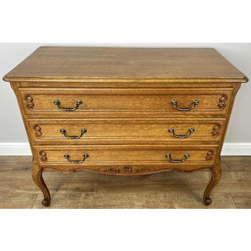 Vintage French Louis Oak Chest of 3 Drawers For Sale - Image 13 of 13