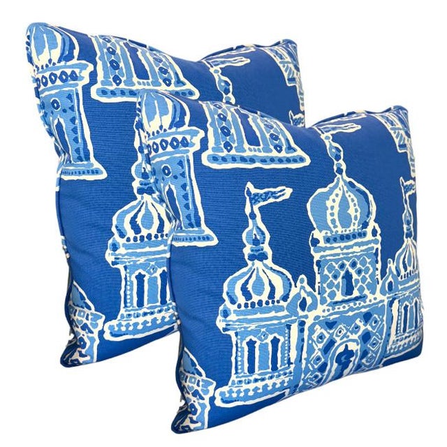 Chinoiserie Pair of 22'' Dana Gibson by Stroheim Pillows For Sale - Image 3 of 6