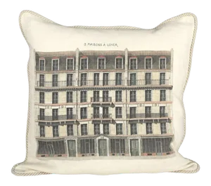 3 Maison a Loyer Linen Architecture Pillow