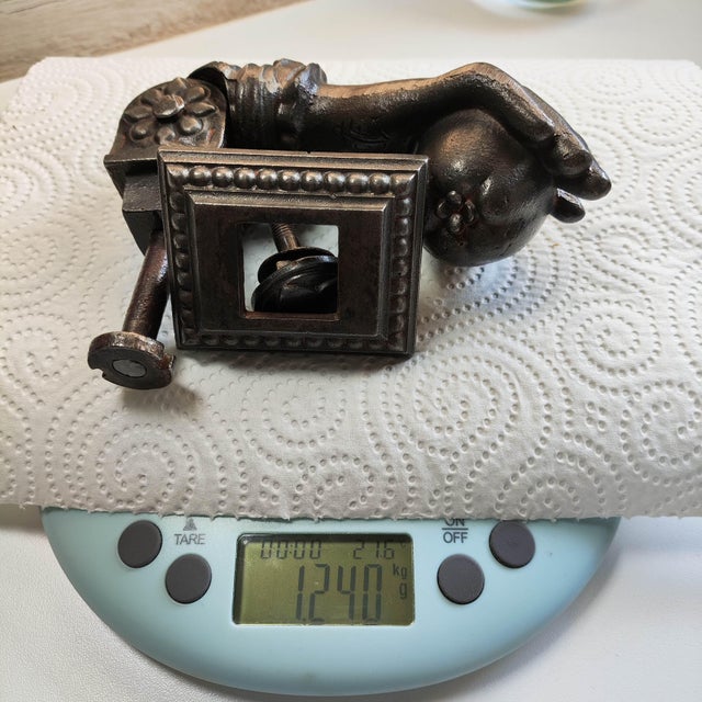 Late 19th Century Rare 19th Century French Cast Iron Door Knocker "Hand of Hospitality" by Cheminée Forges (Haute-Marne), With Original Plate For Sale - Image 5 of 7