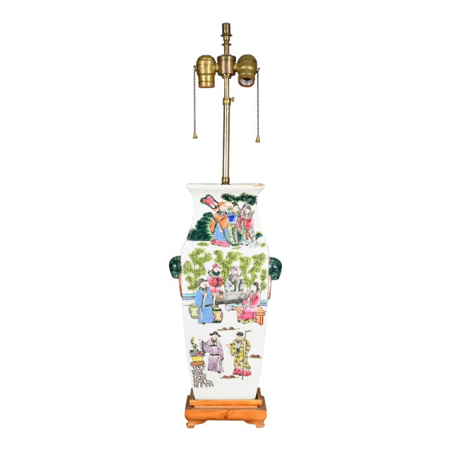 1920s Chinese Porcelain Vase Table Lamp For Sale
