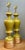 Mid 20th Century Vintage Gilt Tipped Painted Glass Lamps - A Pair For Sale - Image 5 of 16