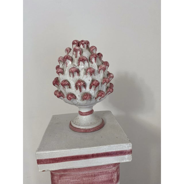 1970s Majolica Pink Stove From Florence For Sale - Image 10 of 12