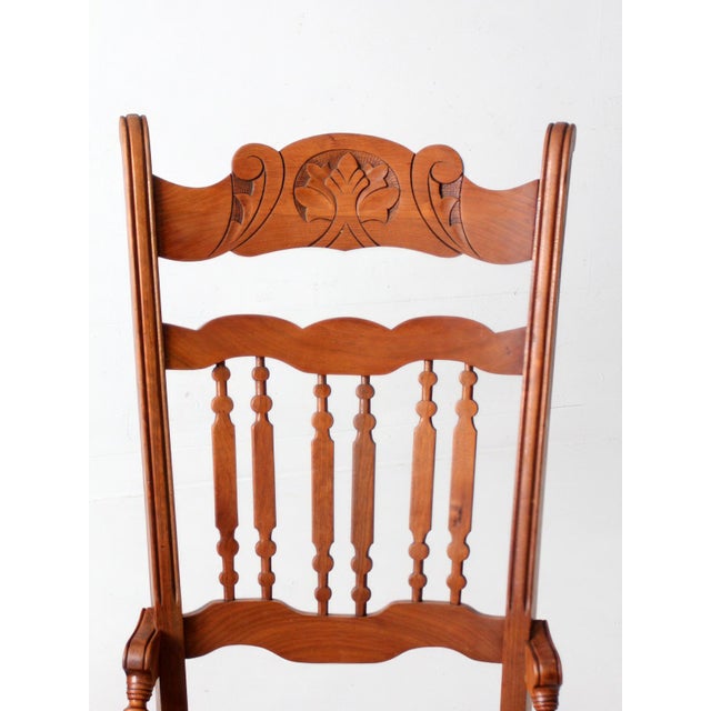Farmhouse Antique Eastlake Revival Cane Seat Dining Chairs Set of 3 For Sale - Image 3 of 16