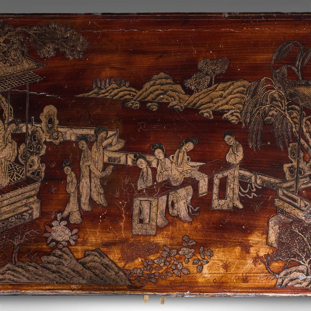 Brick Red Antique Campaign Cabinet on Stand, Oriental, Chinoiserie, Cupboard, Victorian For Sale - Image 8 of 12