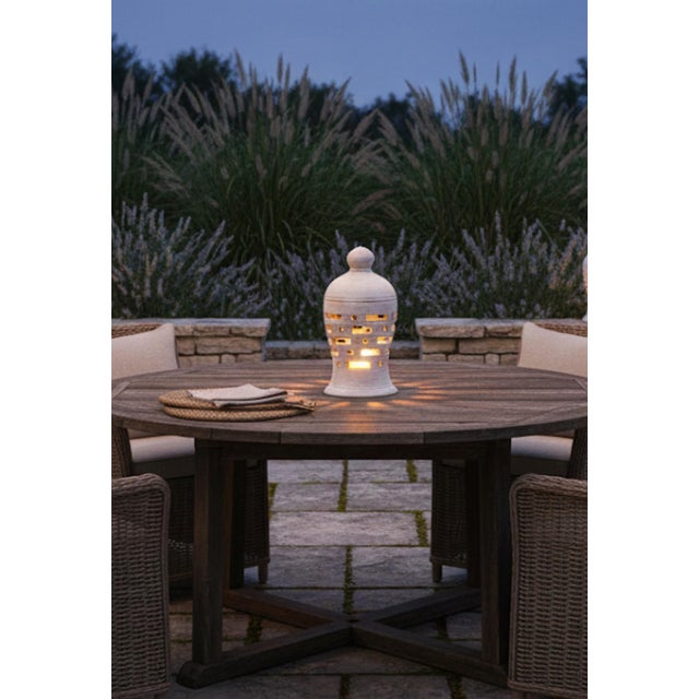 Ceramic Hand-Painted Tunisian Terracotta Lantern For Sale - Image 7 of 7