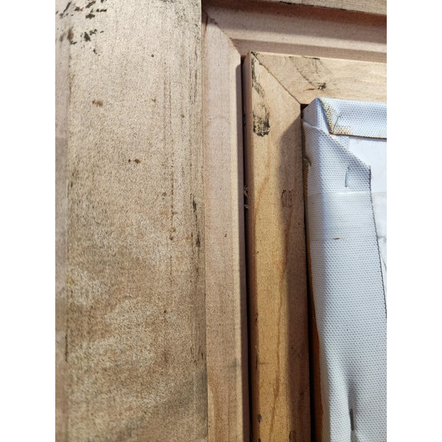 Large Signed Contemporary Figurative Acrylic Painting in Ornate Wood Frame For Sale - Image 11 of 14