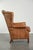 English Sheepskin Wing Armchair in Light Cognac Color For Sale - Image 3 of 13