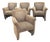 Vintage English Rolled Arm Club Chairs With Brass Shepherd Casters | Set of 4 For Sale