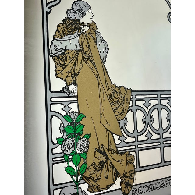 Vintage Art Nouveau Style Mirror with Sarah Bernhardt Motif, 1970s For Sale - Image 9 of 14