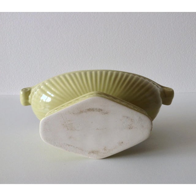 Vintage C.1950's Ceramic Glazed Chartreuse Trophy Urn Compote Bowl For Sale - Image 10 of 10