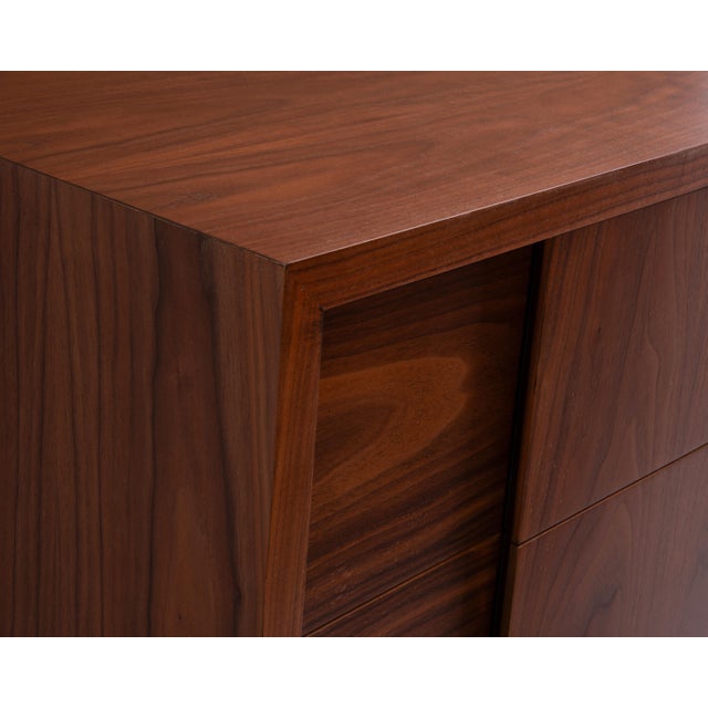 1950s Widdicomb Dale Ford Mid Century Walnut Five Drawer Tall Chest Restored For Sale - Image 16 of 17