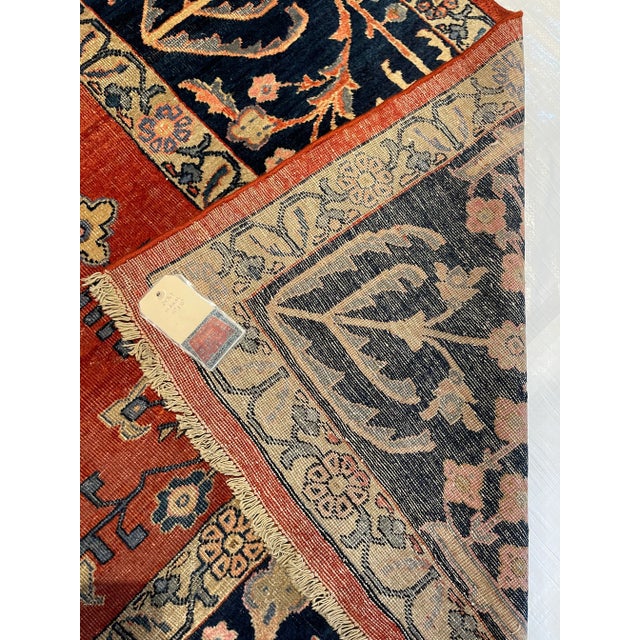 1900s Antique Mahal Floral Design Rug 11'5''x10'7'' For Sale In Los Angeles - Image 6 of 7