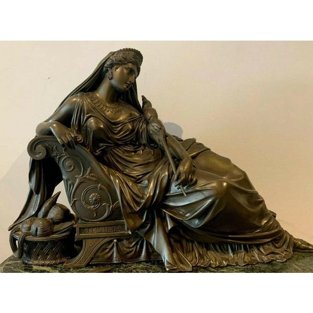 Bronze and Marble Clock by J. Feuchere for Gauthier, 19th Century For Sale - Image 6 of 16