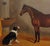 Textile Edwin Loder -Horse & English Shepherd Dog in a Stable-1885 Oil Painting For Sale - Image 7 of 13