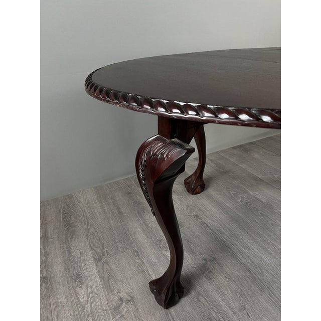 Brown 20th Century Mahogany Drop-Leaf Table For Sale - Image 8 of 12
