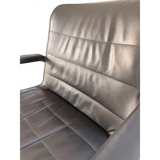 Black Vintage Sapper Office Chairs in Black Leather on Glides by Richard Sapper for Knoll, 1979, Set of 2 For Sale - Image 8 of 14