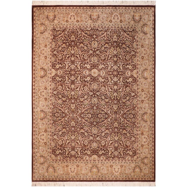 Elegant Pak-Persian Brown/Green Wool Rug - 8'0'' X 10'2'' For Sale - Image 9 of 9